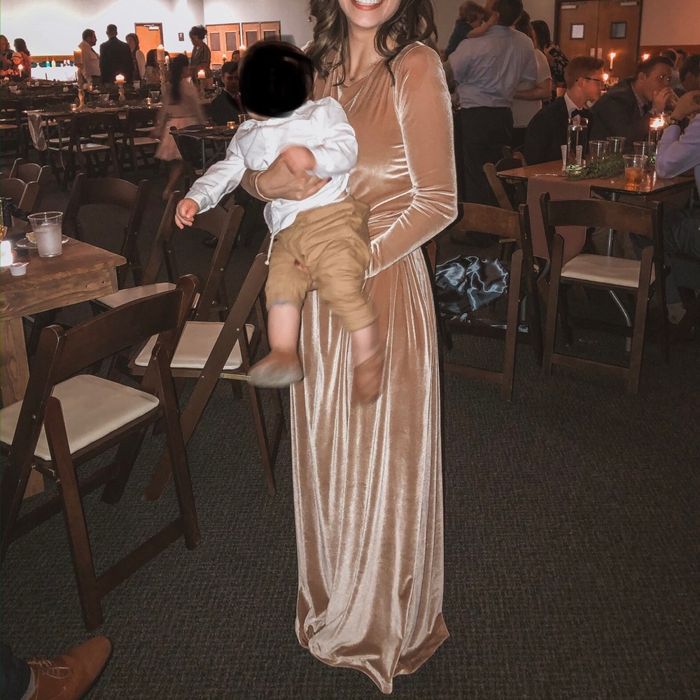 Bridesmaid Velvet Maxi Dress